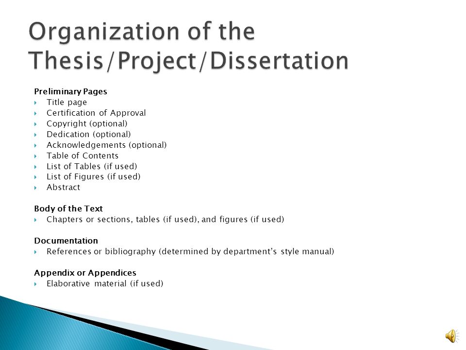 Phd dissertation sections